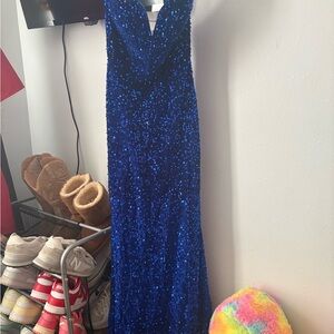 Blue Sequin Prom dress